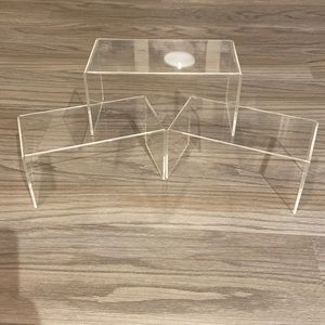 Set of 3 The Container Store Acrylic Risers - 8" x 4" x 4" h